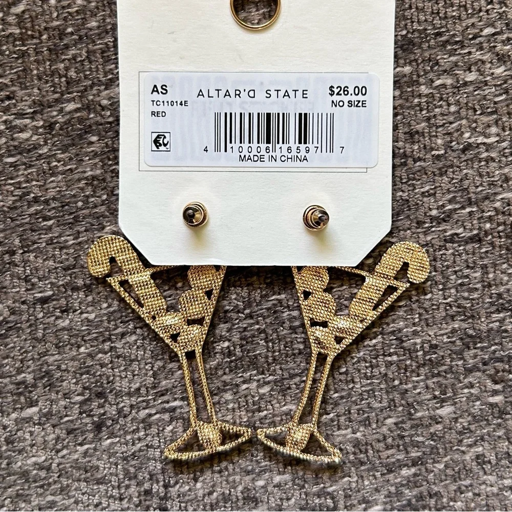 Altar'd State Holiday Martini Earrings